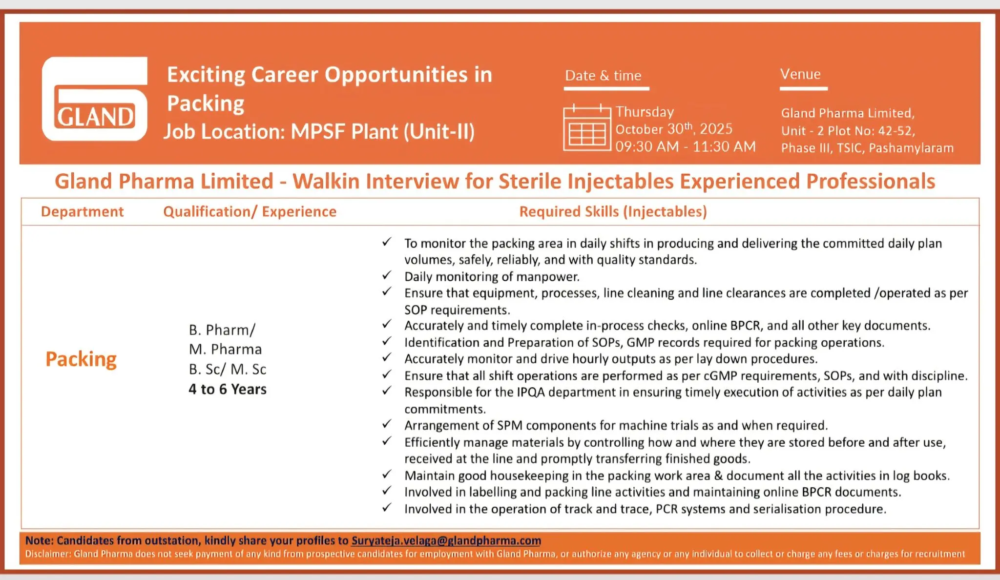 Gland Pharma Walk-in Packing 3 Gland Pharma Walk-in Packing