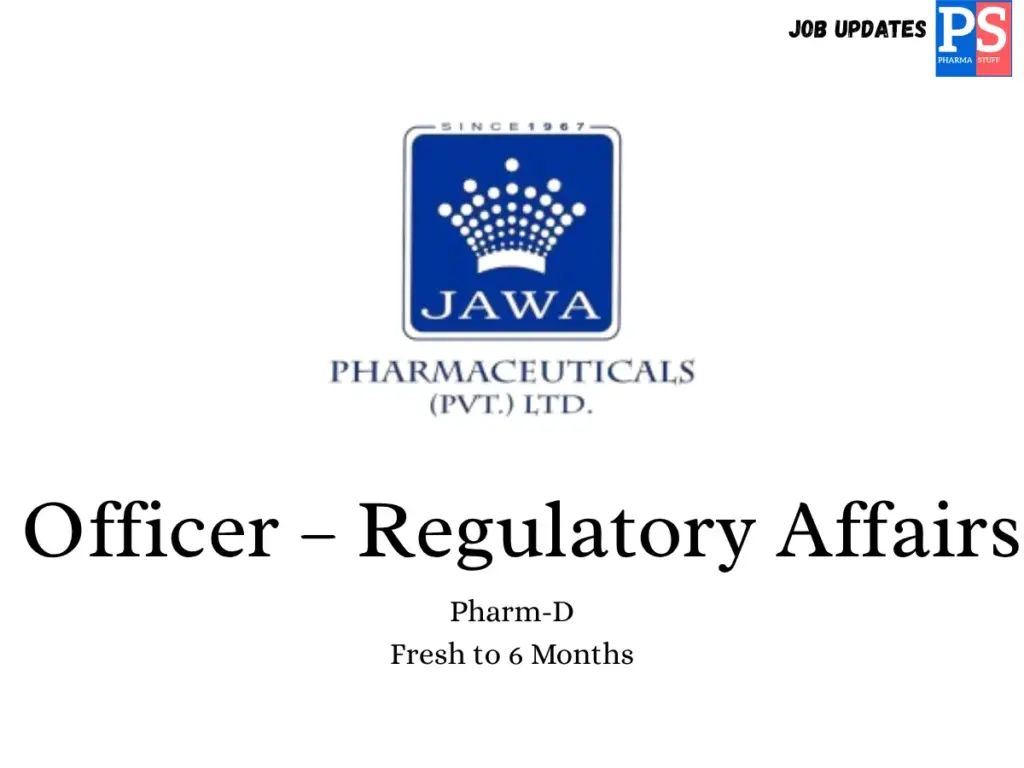JAWA Pharmaceuticals Hiring Officer Regulatory Affairs 1 JAWA Pharmaceuticals Hiring Officer Regulatory Affairs