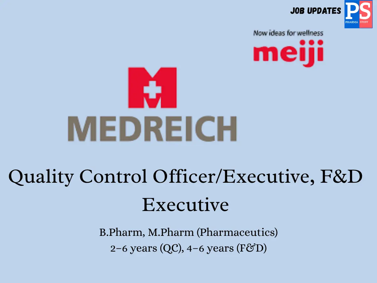 Medreich Pharma Hiring Quality Control Formulation Development