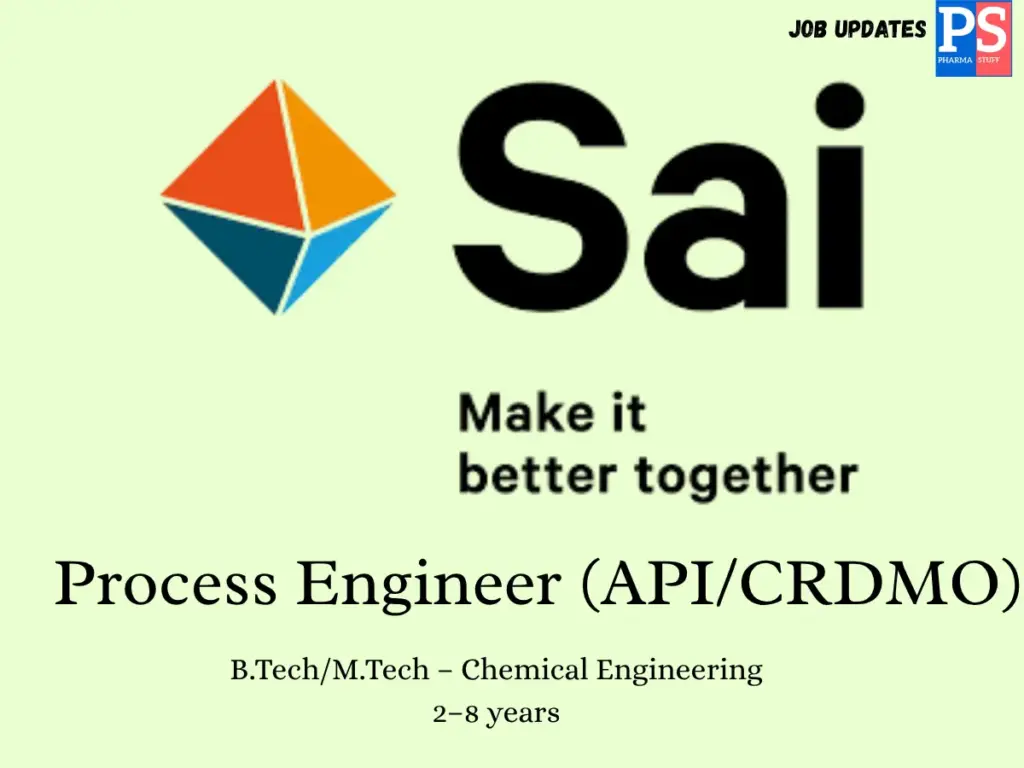 Sai Life Sciences Walk-in Chemical Engineer 1 Sai Life Sciences Walk-in Chemical Engineer