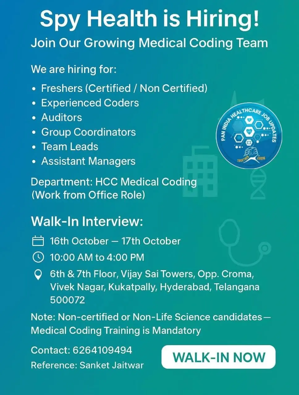 Spy Health Walk-in HCC Medical Coding 3 Spy Health Walk-in HCC Medical Coding