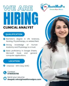Apply now for Clinical Analyst position at 247 HealthMedPro, Chennai. BSc Life Sciences/Nursing graduates eligible. Limited openings!