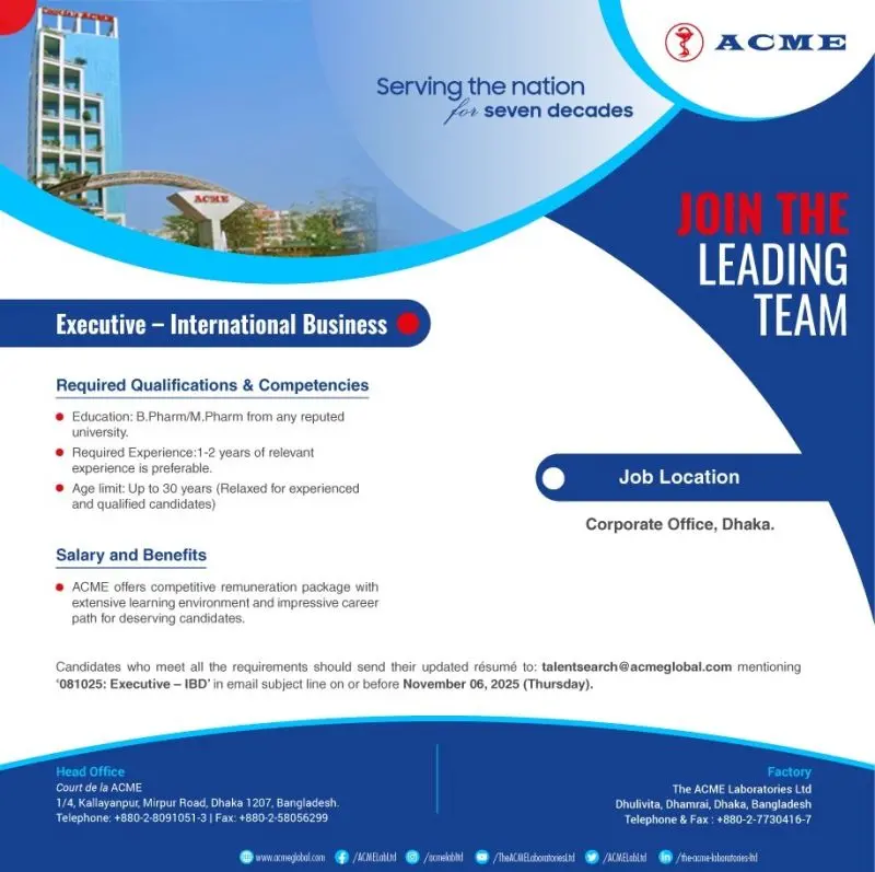 ACME Hiring Executive - International Business 3 ACME Hiring Executive - International Business
