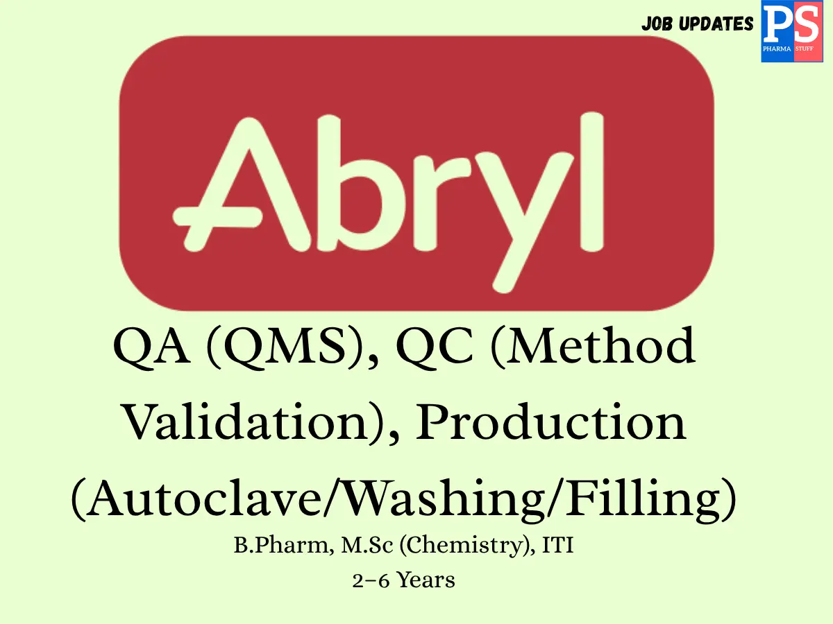 Abryl Laboratories Hiring QA QC and Production