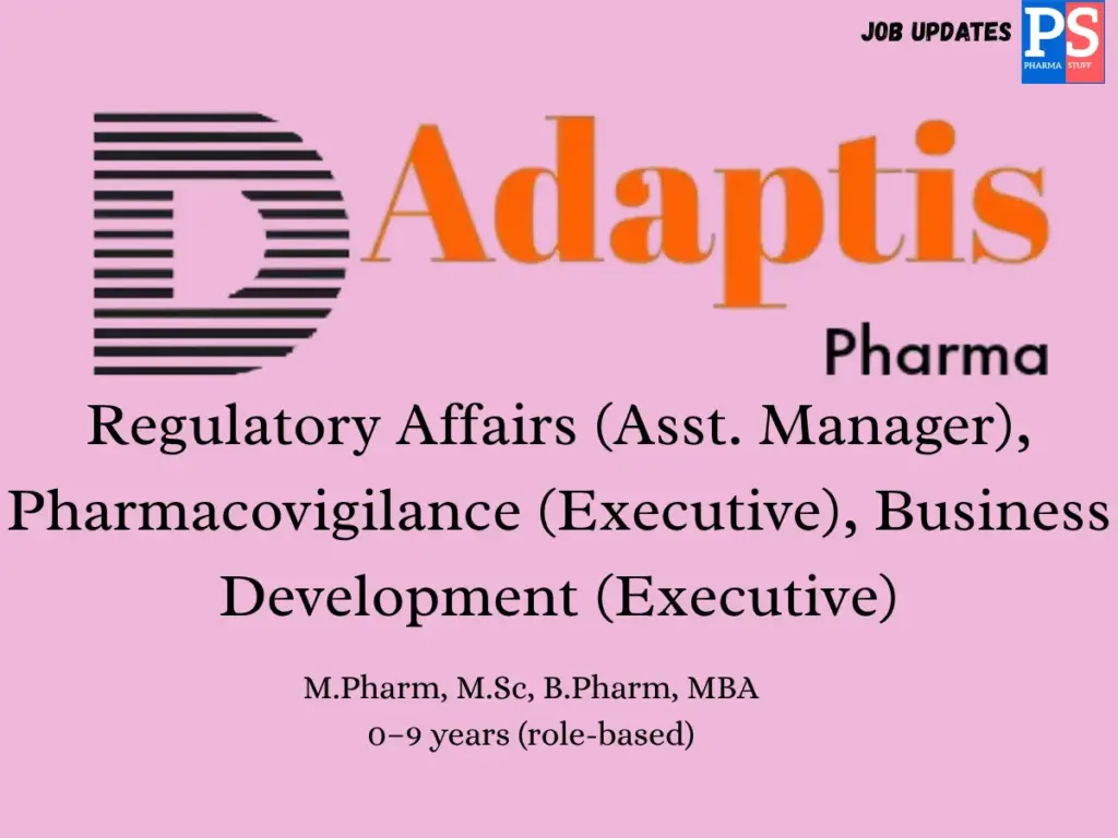 Adaptis Life Sciences Hiring Regulatory, PV & BD