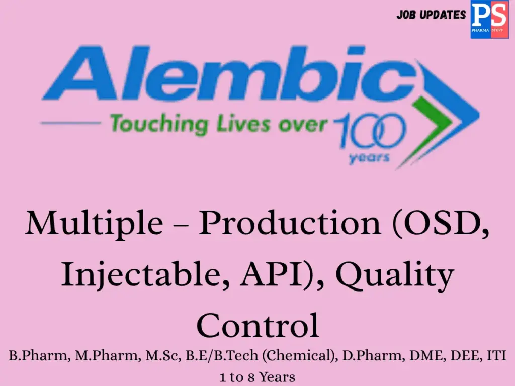Alembic Pharma Walk-In Production, QC & API