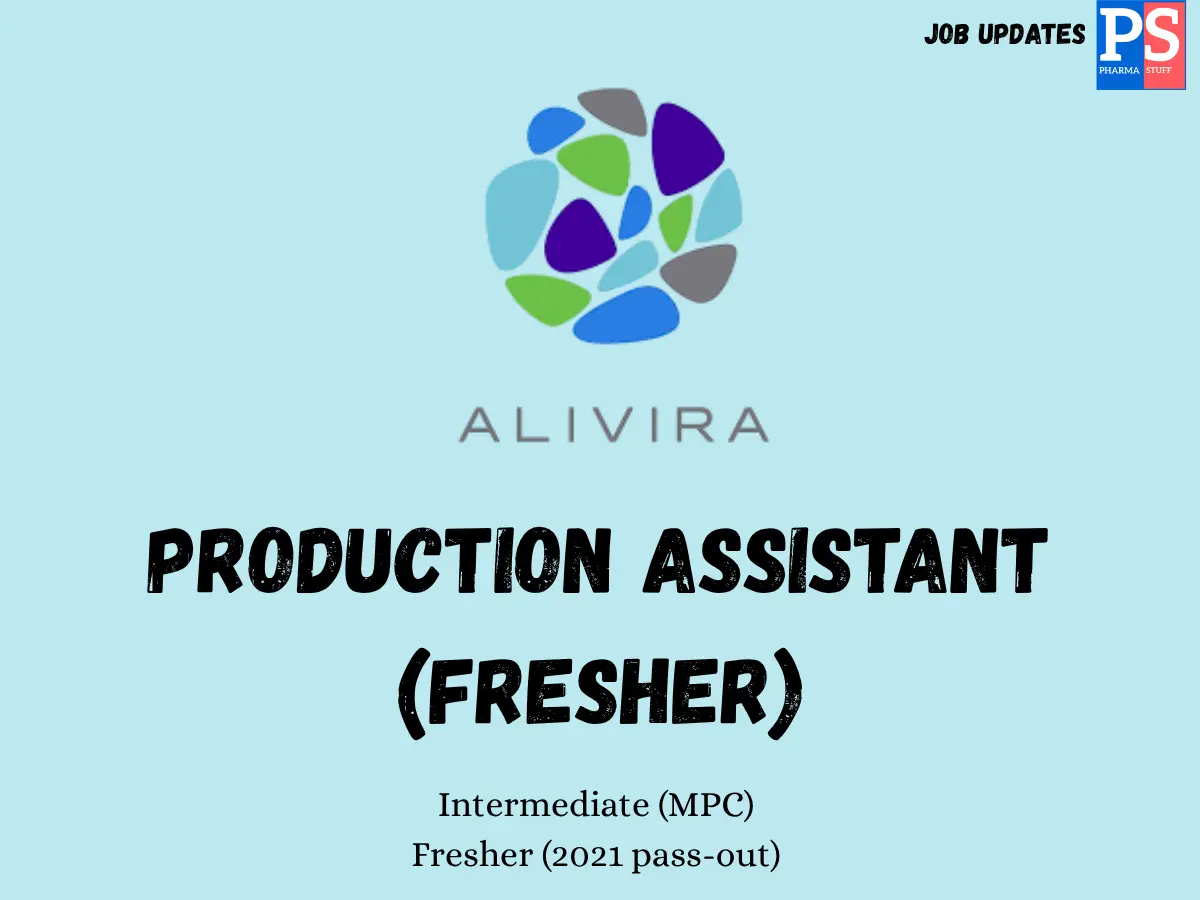 Alivira Animal Health Walk in Production Assistant