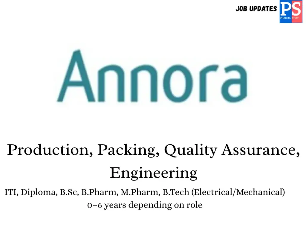 Annora Pharma Walk-In Production, Packing, QA,Engineering