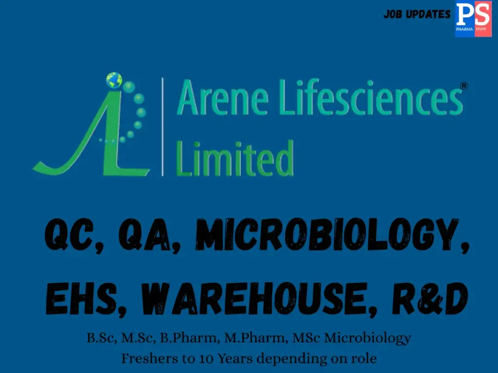 Arene Lifesciences Walk-in QC, QA, Microbiology & R&D