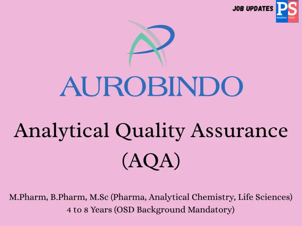 Aurobindo Pharma Hiring AQA
