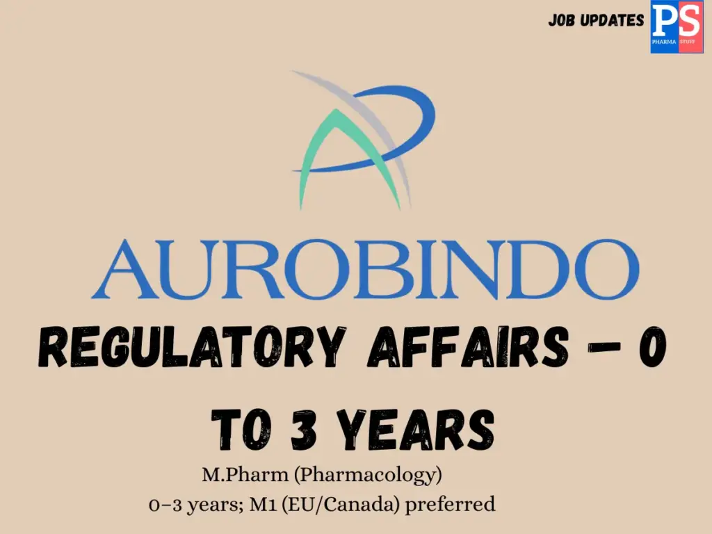 Aurobindo Pharma Hiring Regulatory Affairs