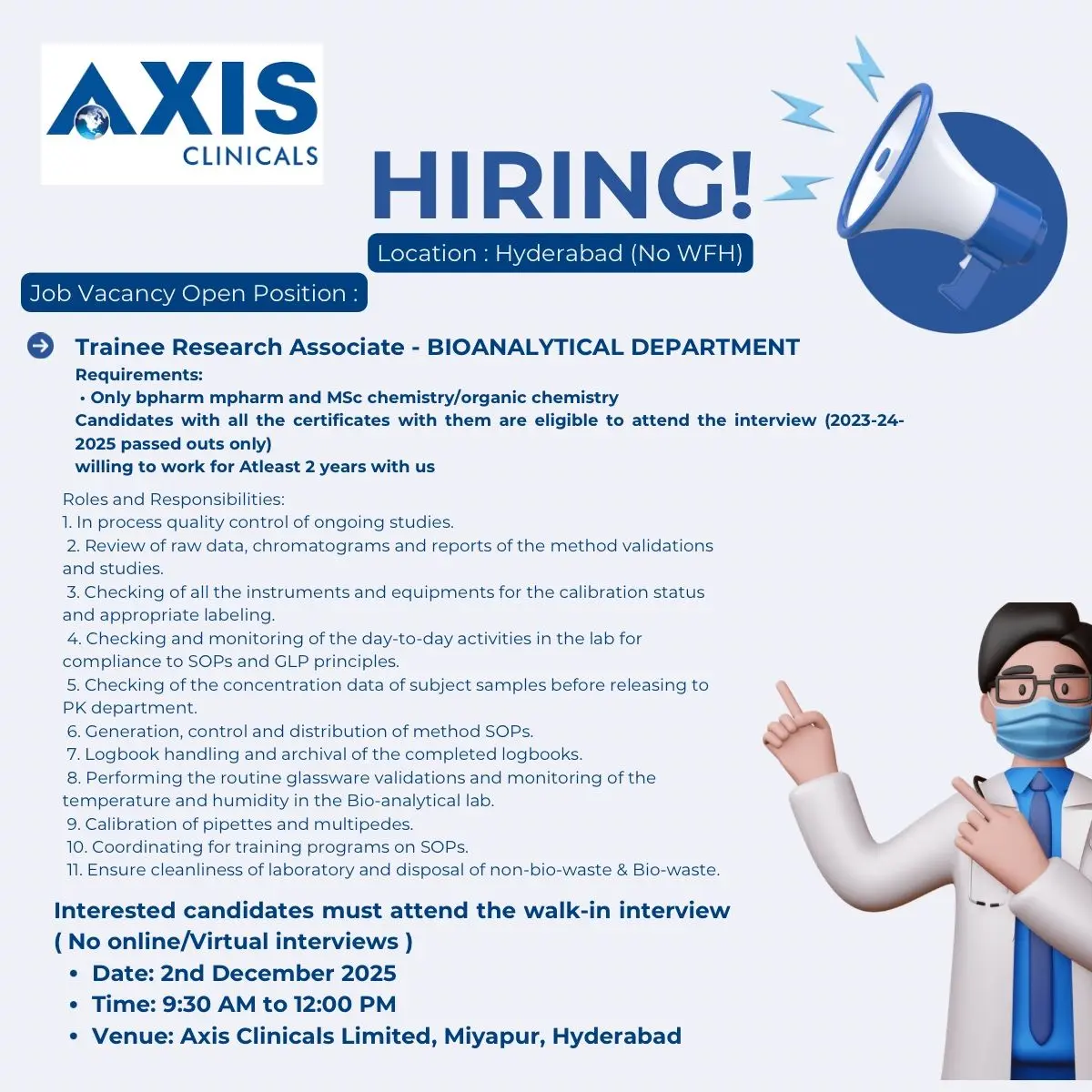 Axis Clinicals Walk-in Trainee Research Associate 3 Axis Clinicals Walk-in Trainee Research Associate