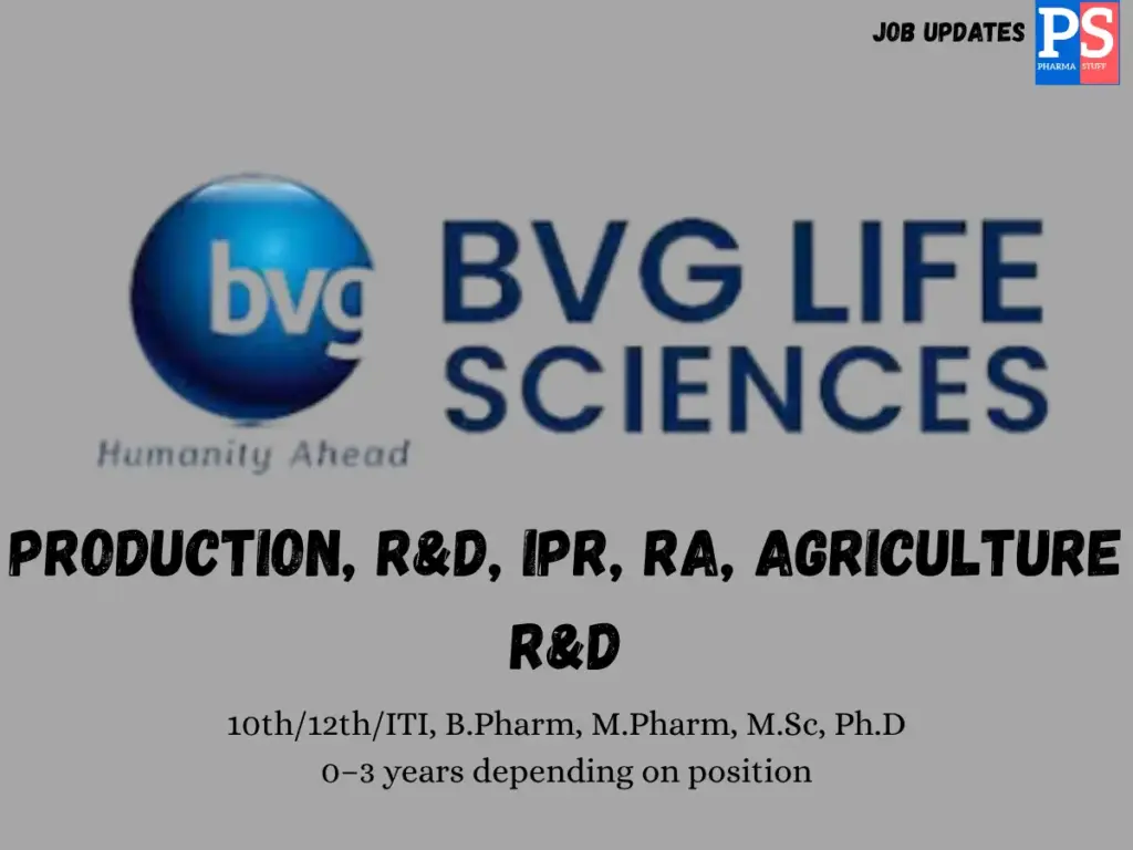 BVG Life Sciences walk‑in Production, R&D, IPR & RA