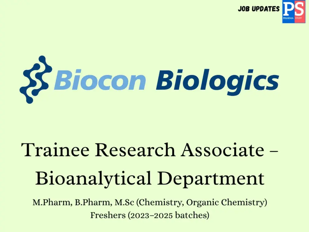 Biocon Biologics walk-in QA & QC