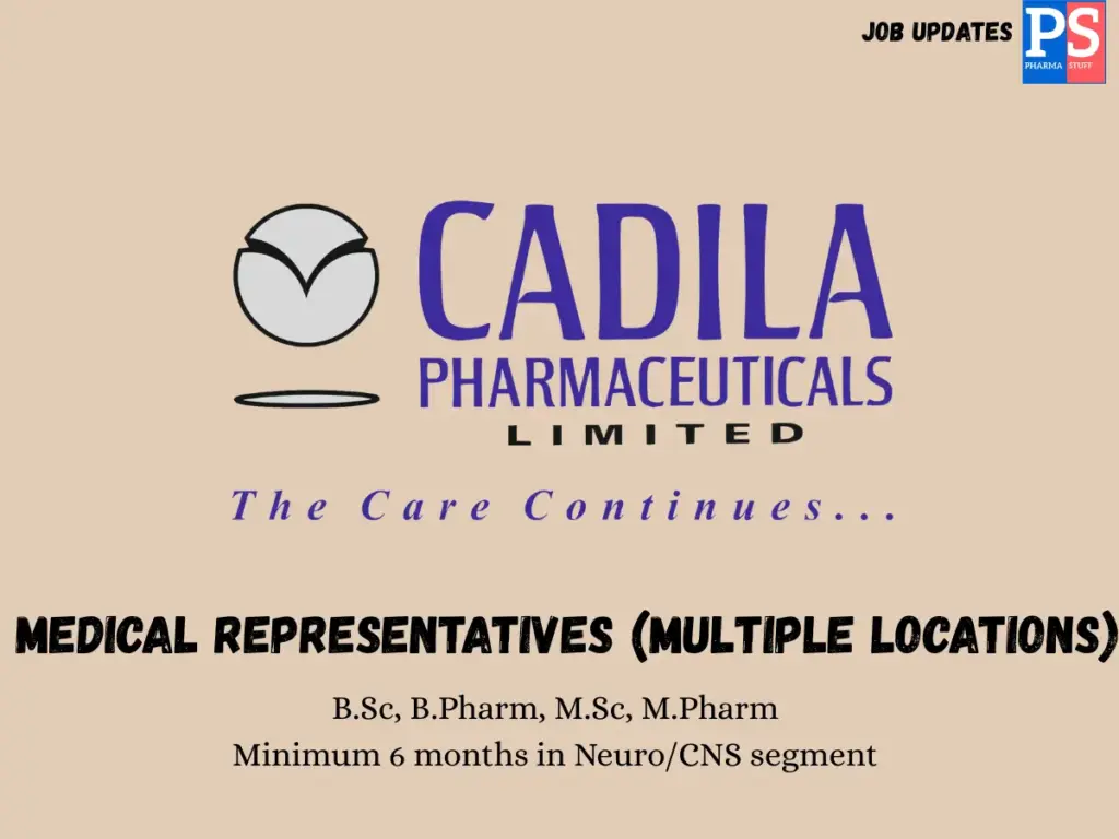 Cadila Hiring Medical Representatives