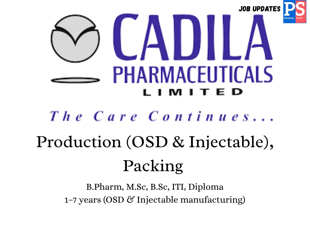 Cadila Pharma Walk in Production Packing