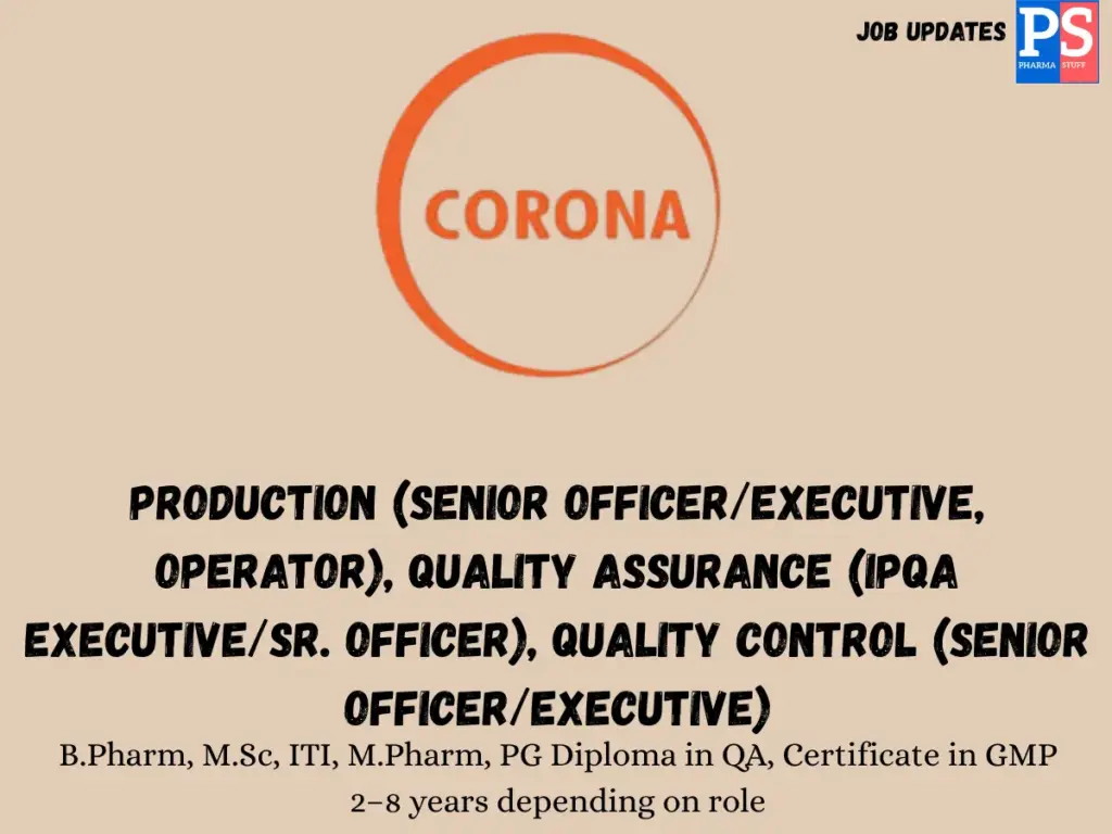 Corona Walk-in Production, QA, QC