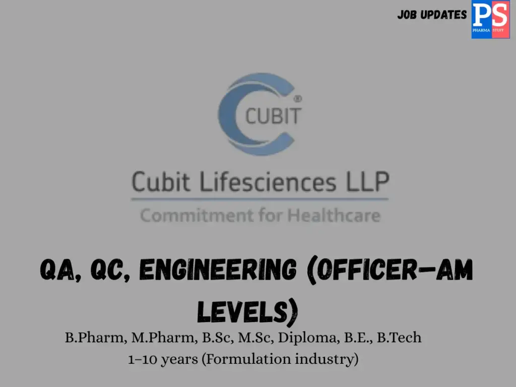 Cubit Lifesciences Hiring QA QC Engineering