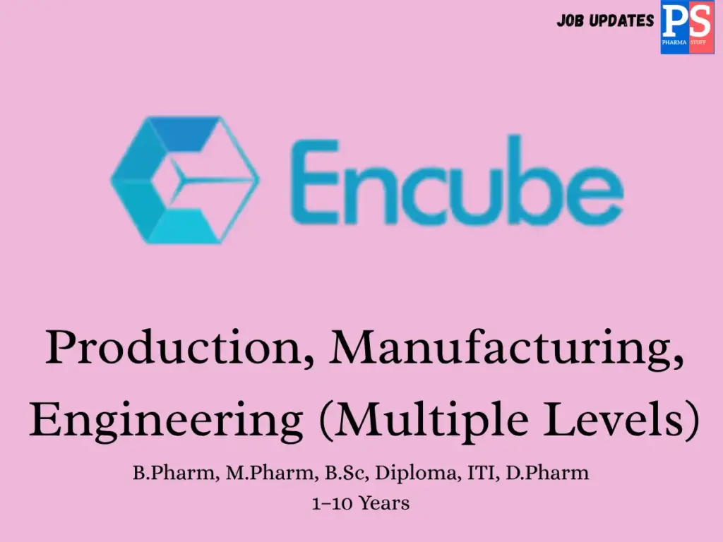 Encube Ethicals Walk-In Production, Manufacturing & Engineering