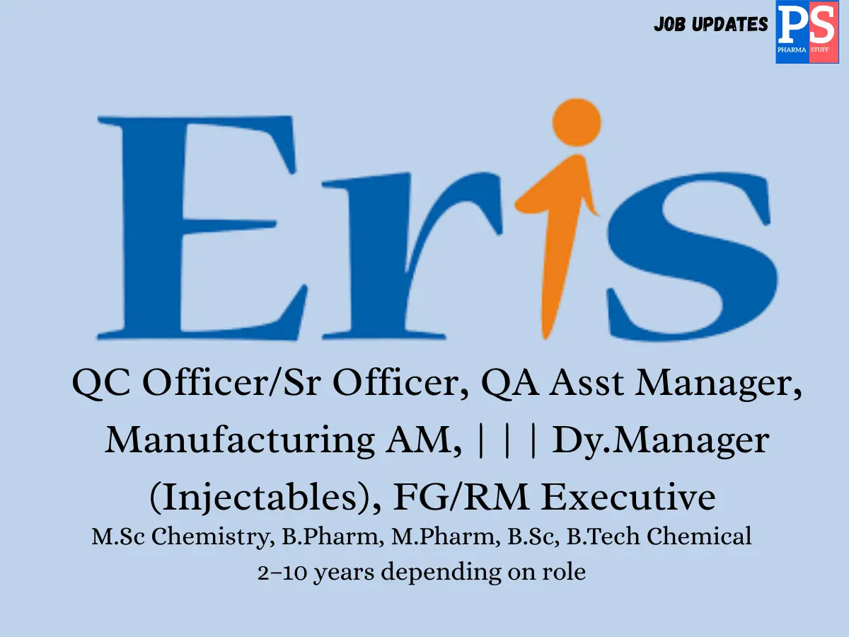 Eris Hiring QC QA Manufacturing Warehouse 2