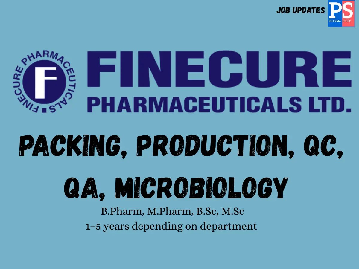 Finecure Walk in OSD Production Packing QC QA