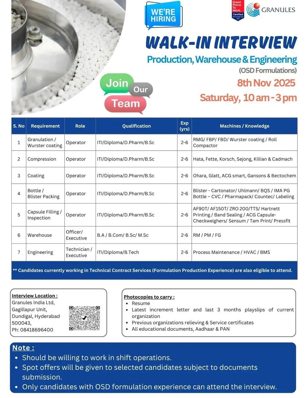 Granules Walk-In Production, Warehouse & Engineering 3 Granules Walk-In Production, Warehouse & Engineering