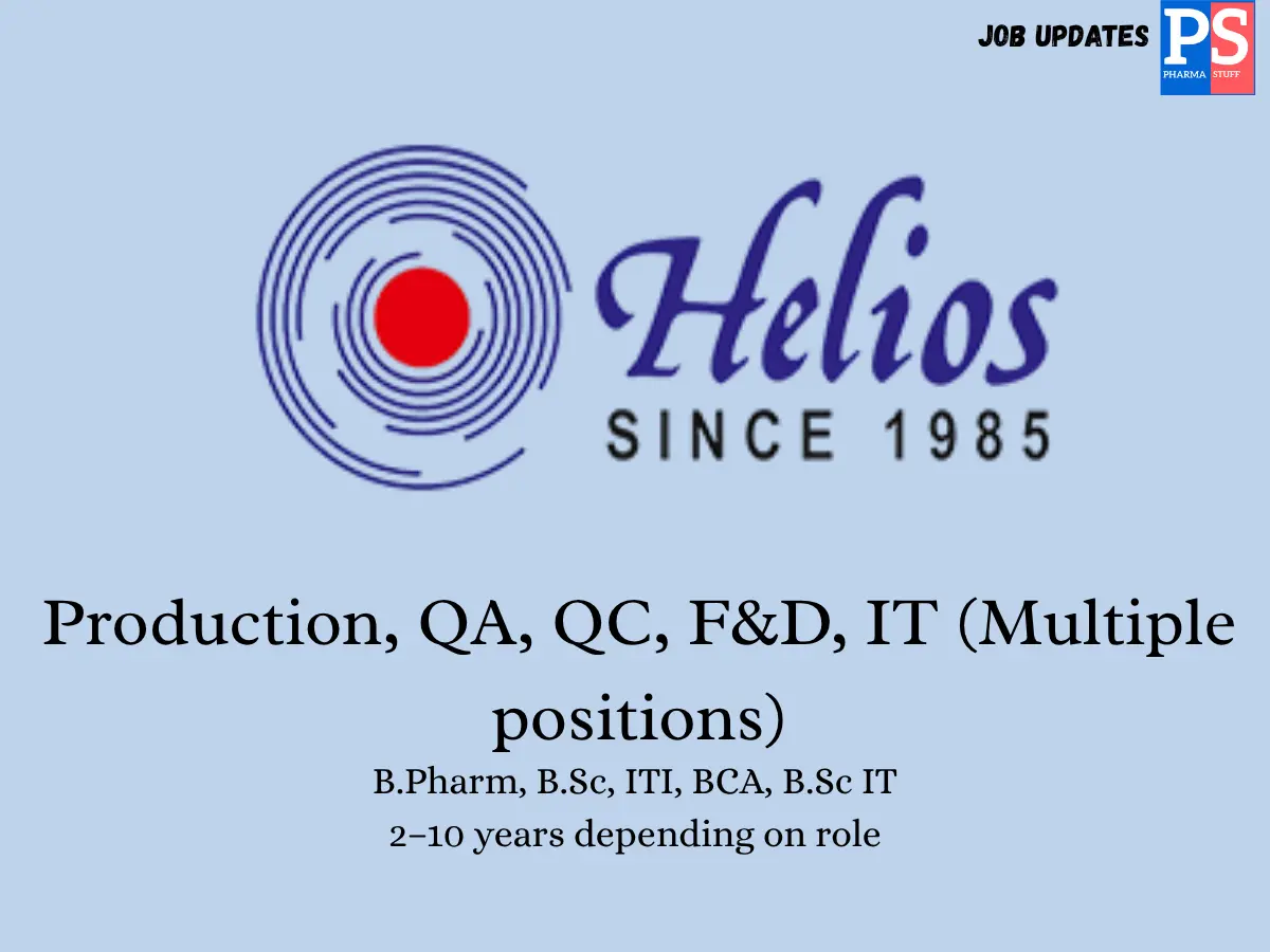 Helios Hiring Production QA QC FD IT