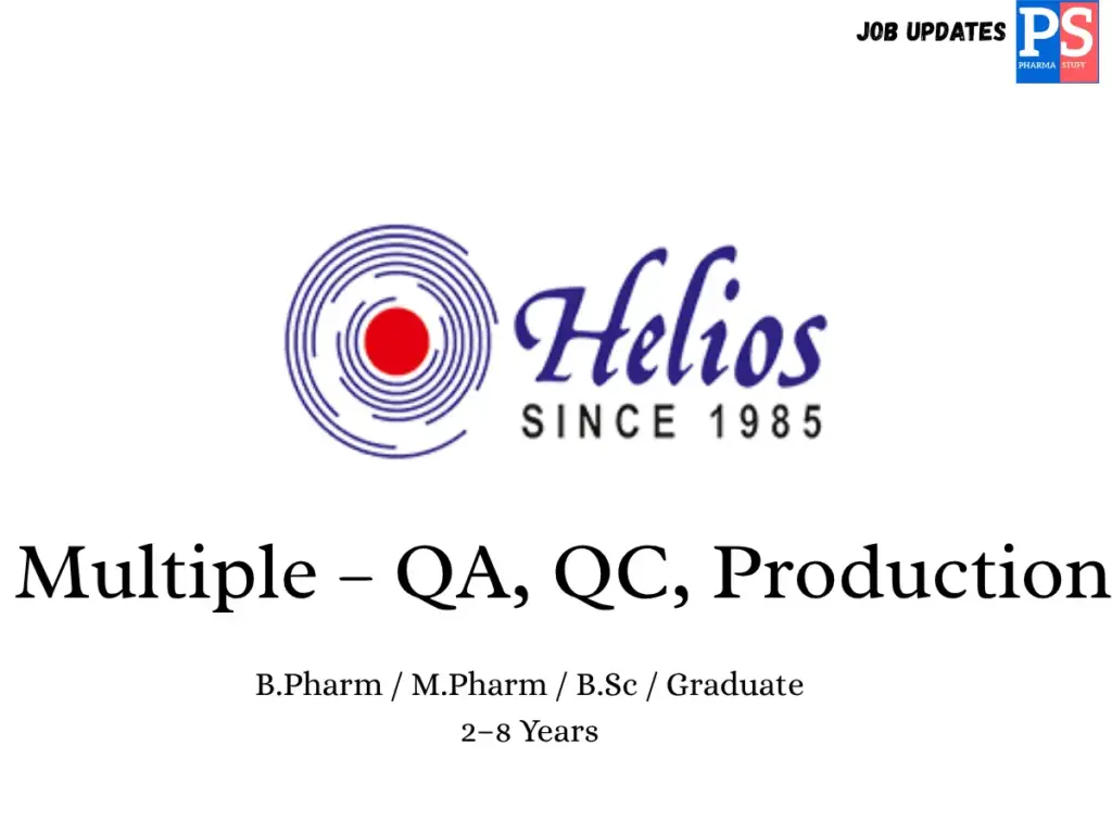 Helios Hiring QA, QC, and Production officers