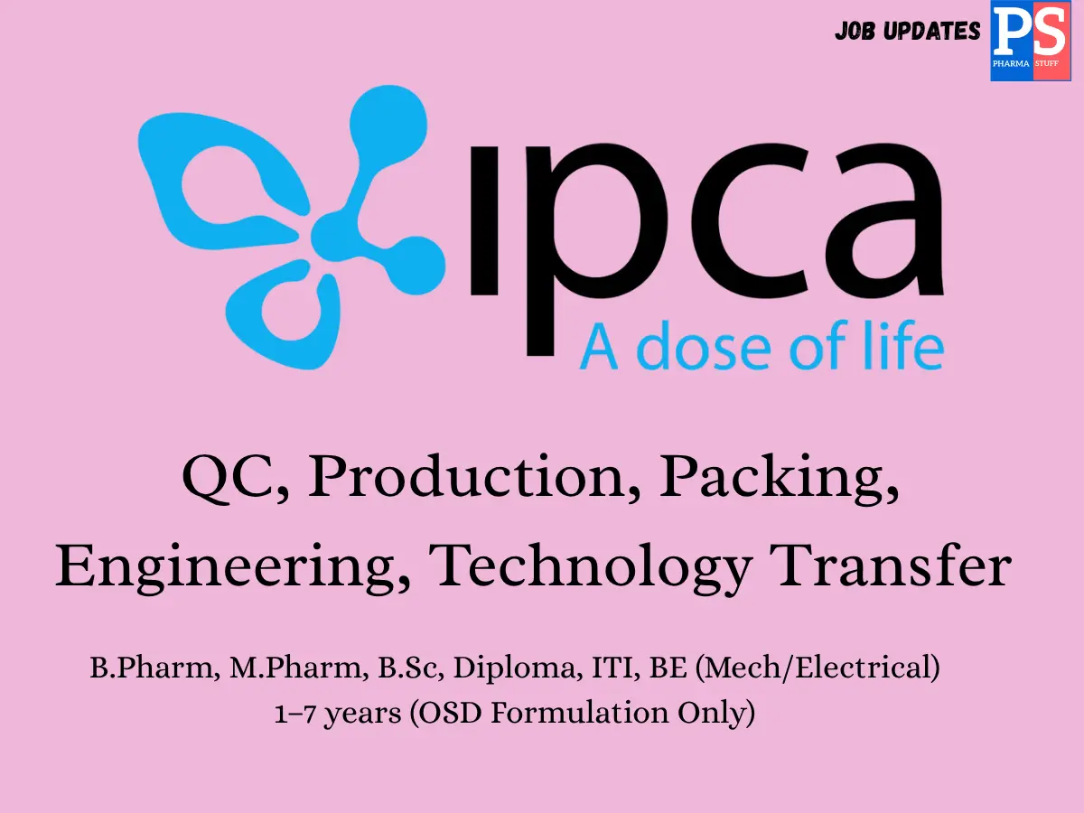 Ipca Laboratories walk in QC Production Packing