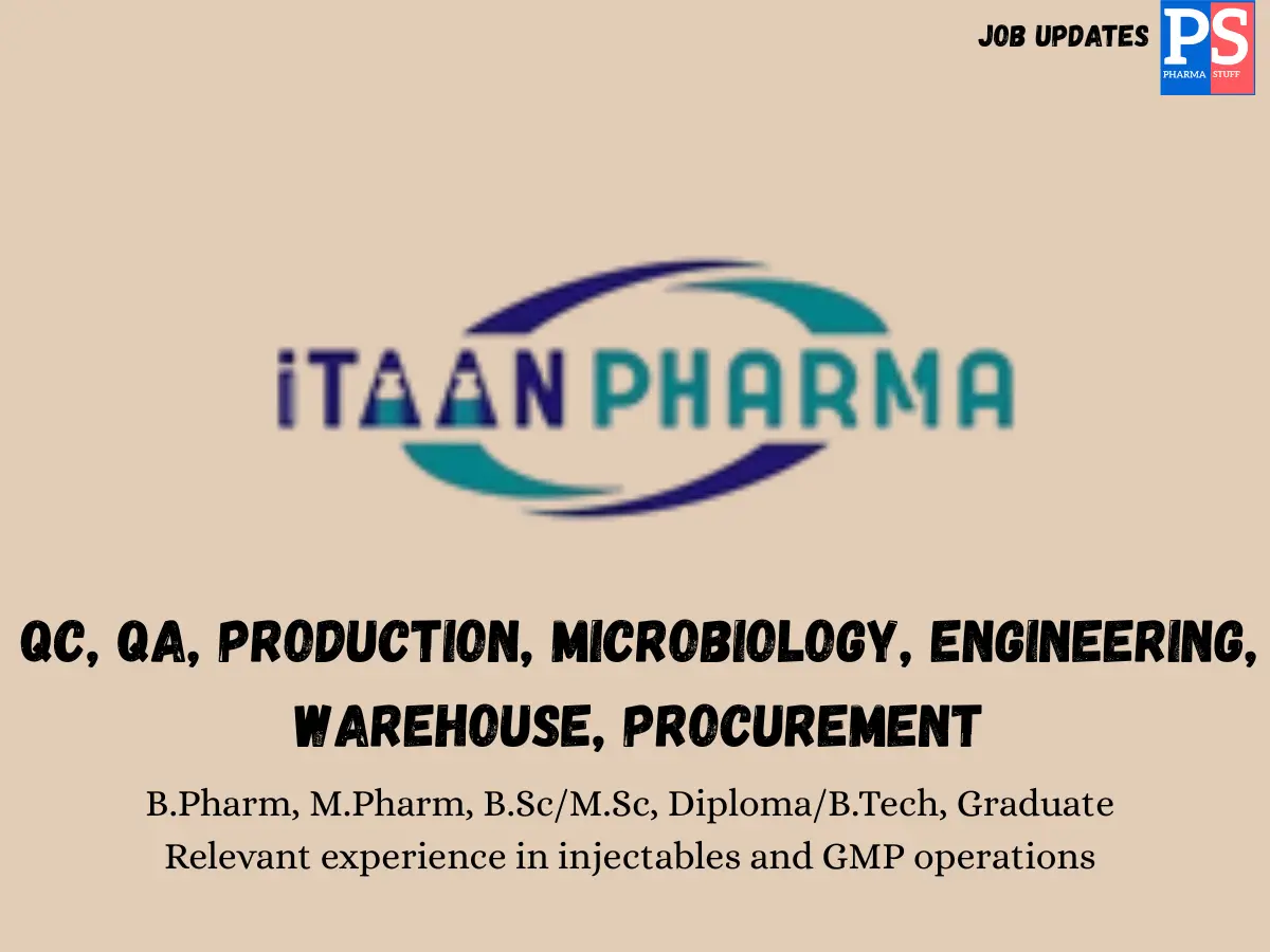 Itaan Pharma Walk in QCQAProduction