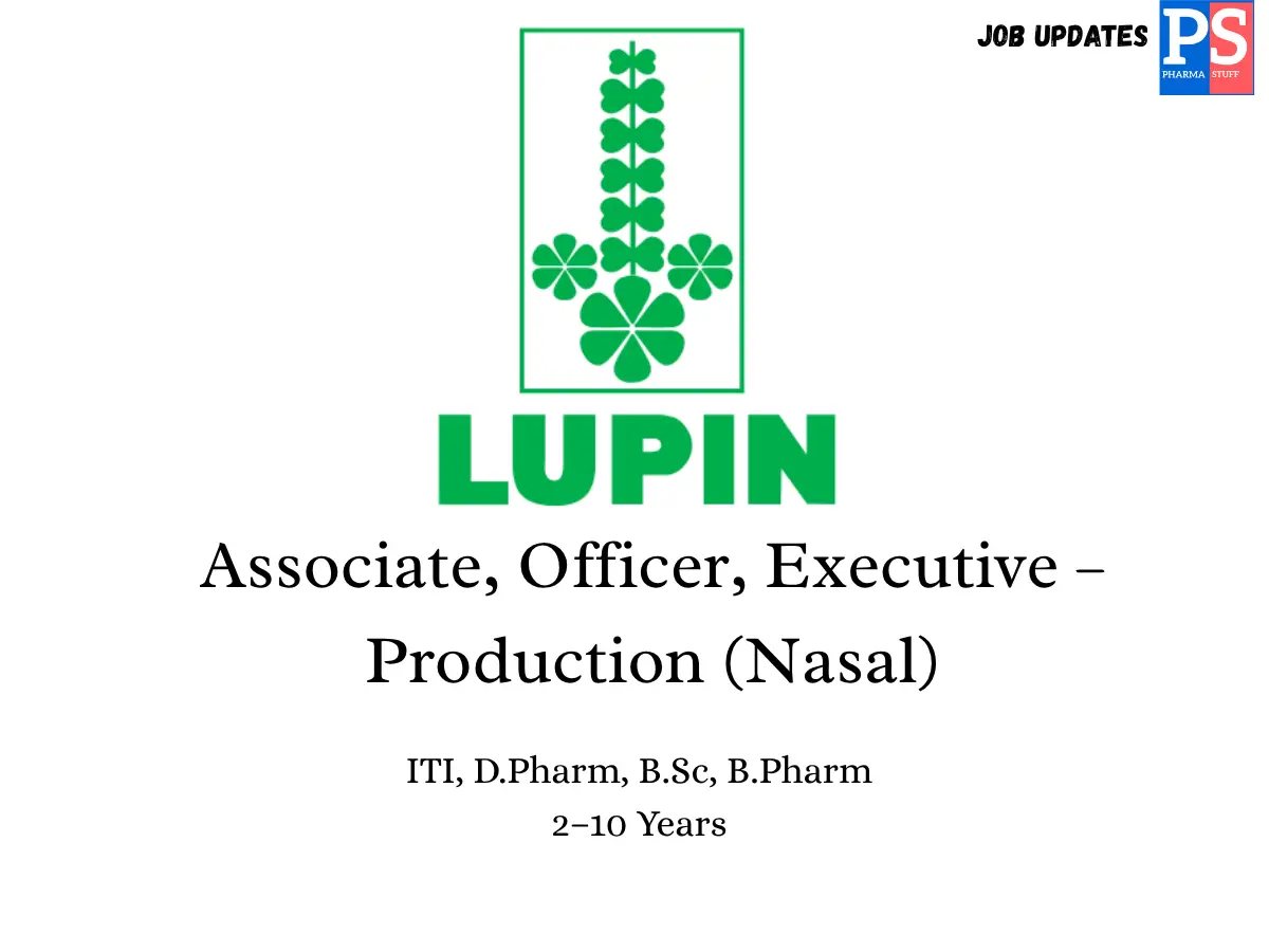 Lupin Hiring Associate Officer Executive – Production