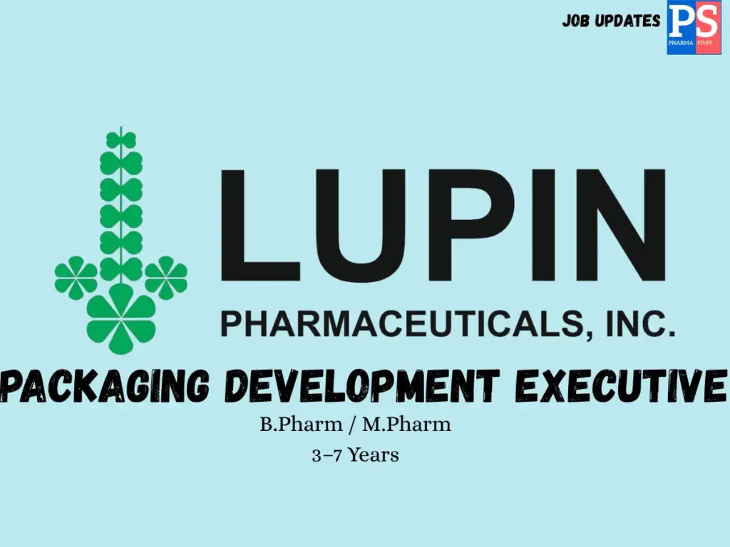 Lupin Hiring Packaging Development Executive
