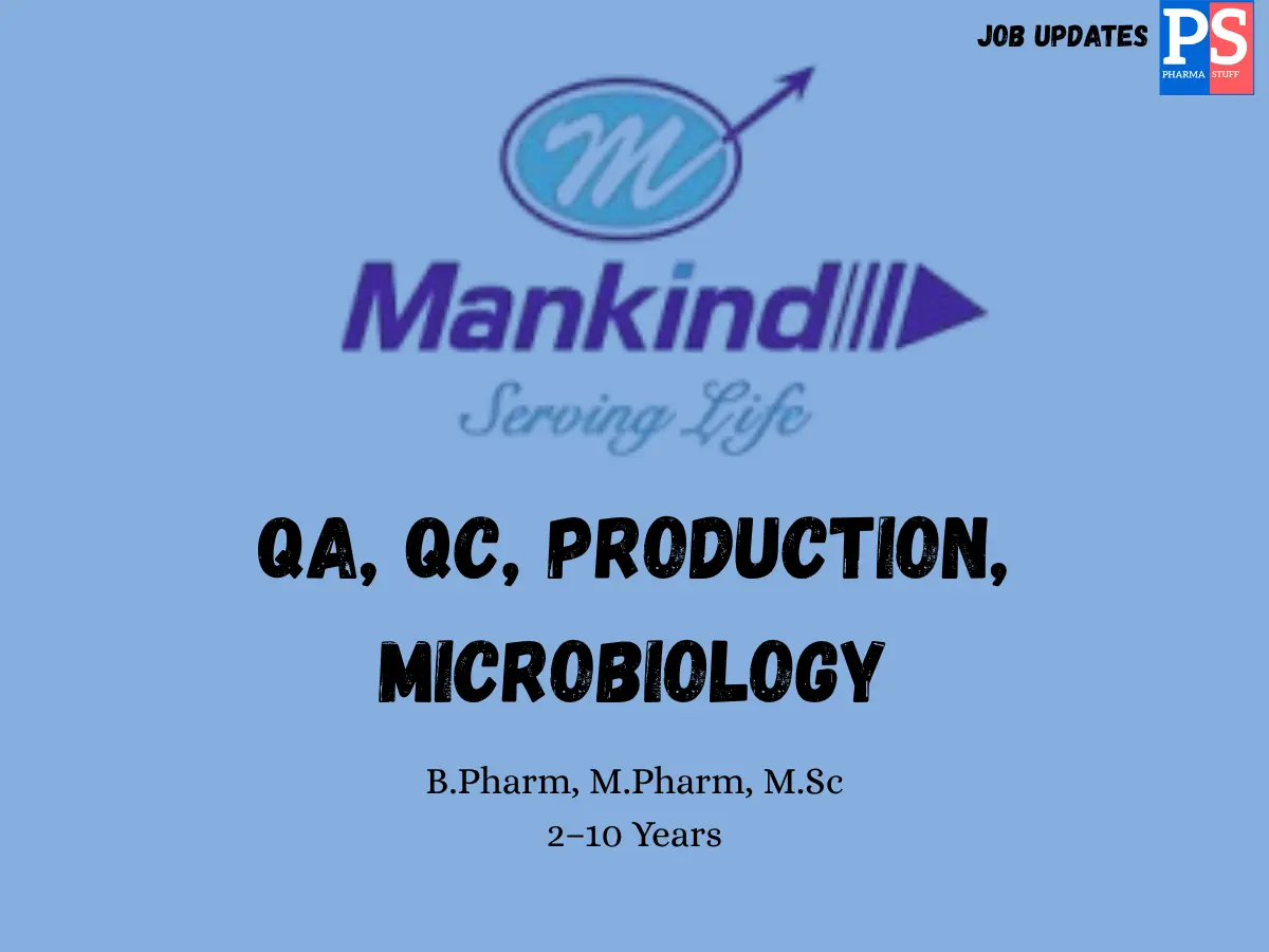 Mankind Pharma Walk in QA QC Production and Microbiology