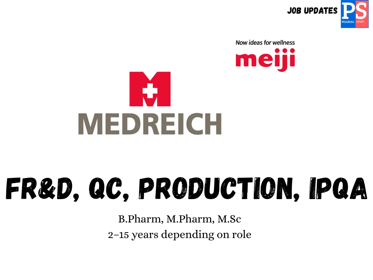 Medreich Hiring FRD QC Production IPQA