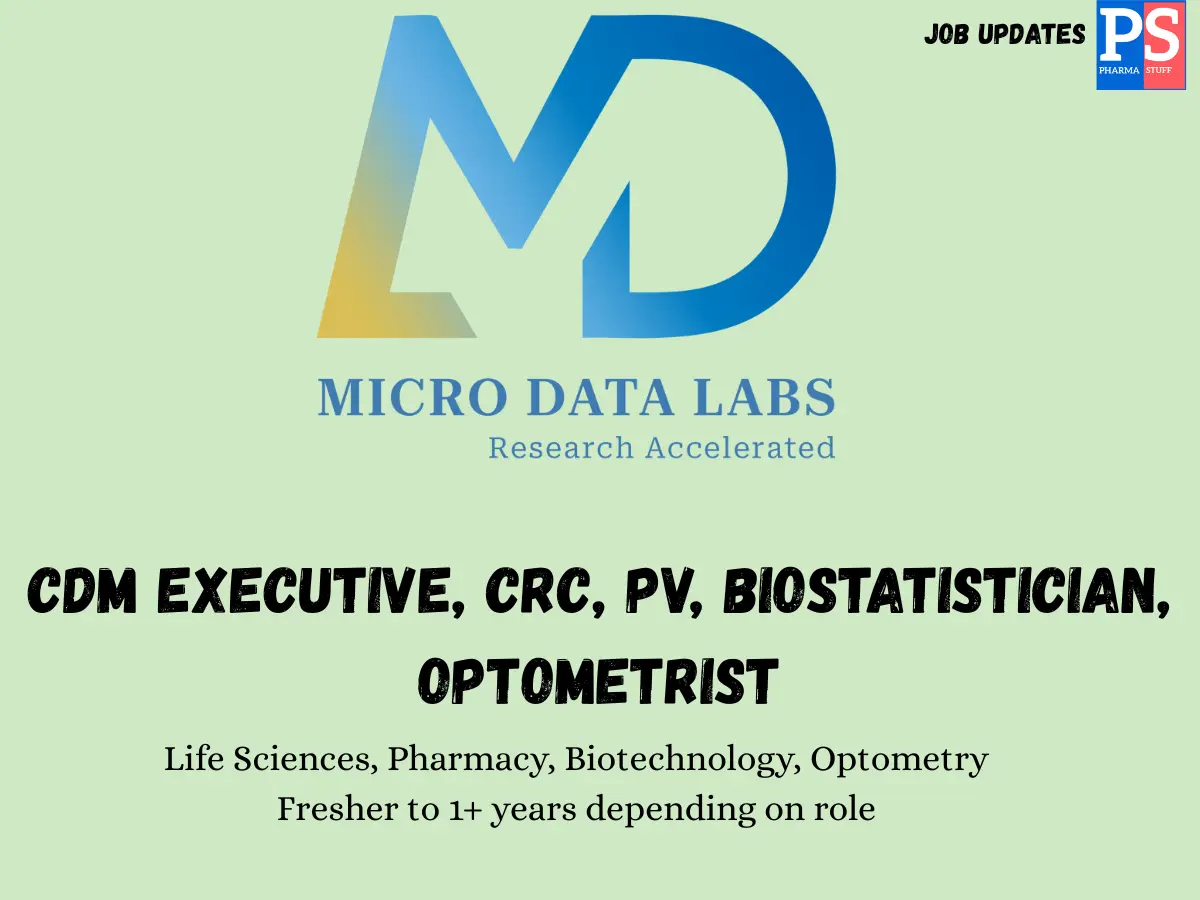 MicroData Hiring CDM PV Biostatistician CRC