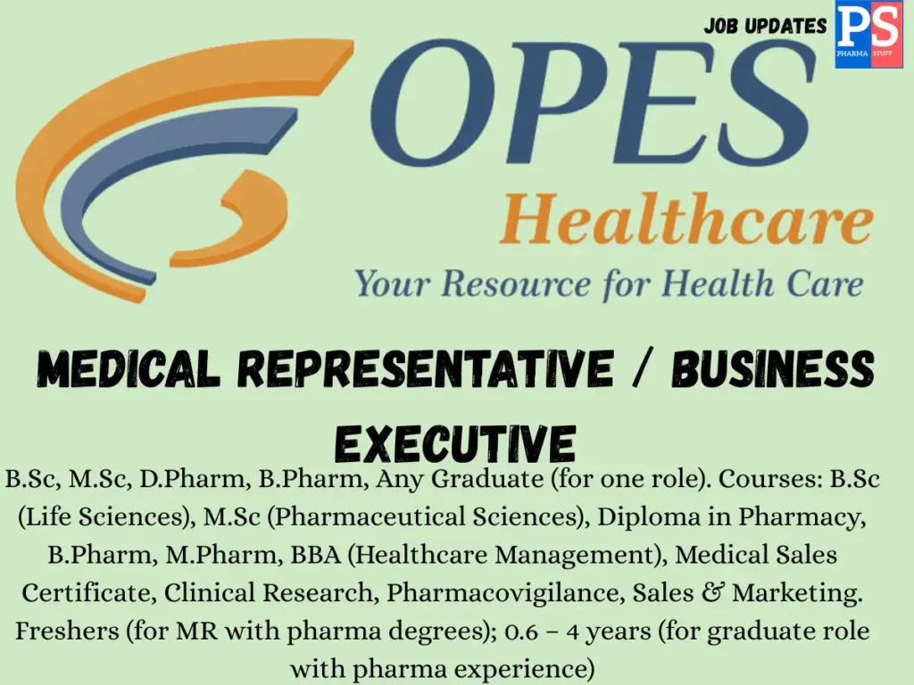 OPES Healthcare Walk-In Medical Representatives & Business Executives