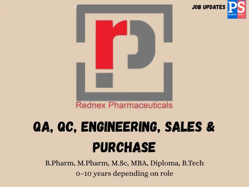 Rednex Walk-in QA, QC, Engineering and Sales/Purchase
