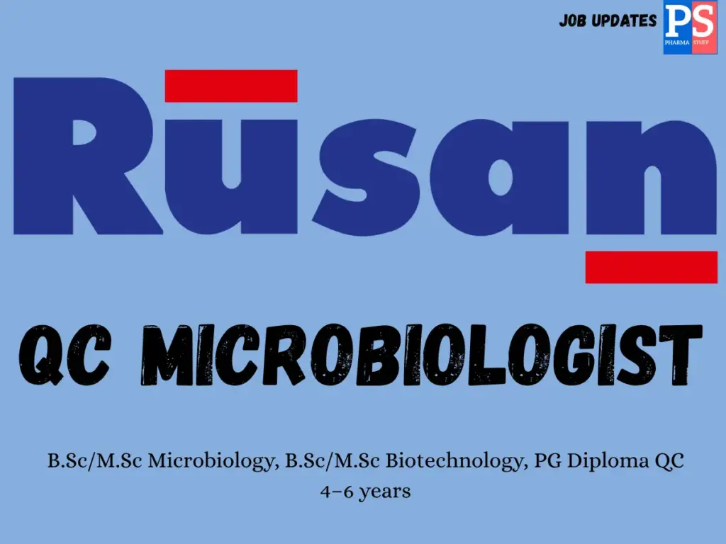 Rusan Pharma Hiring QC Microbiologist