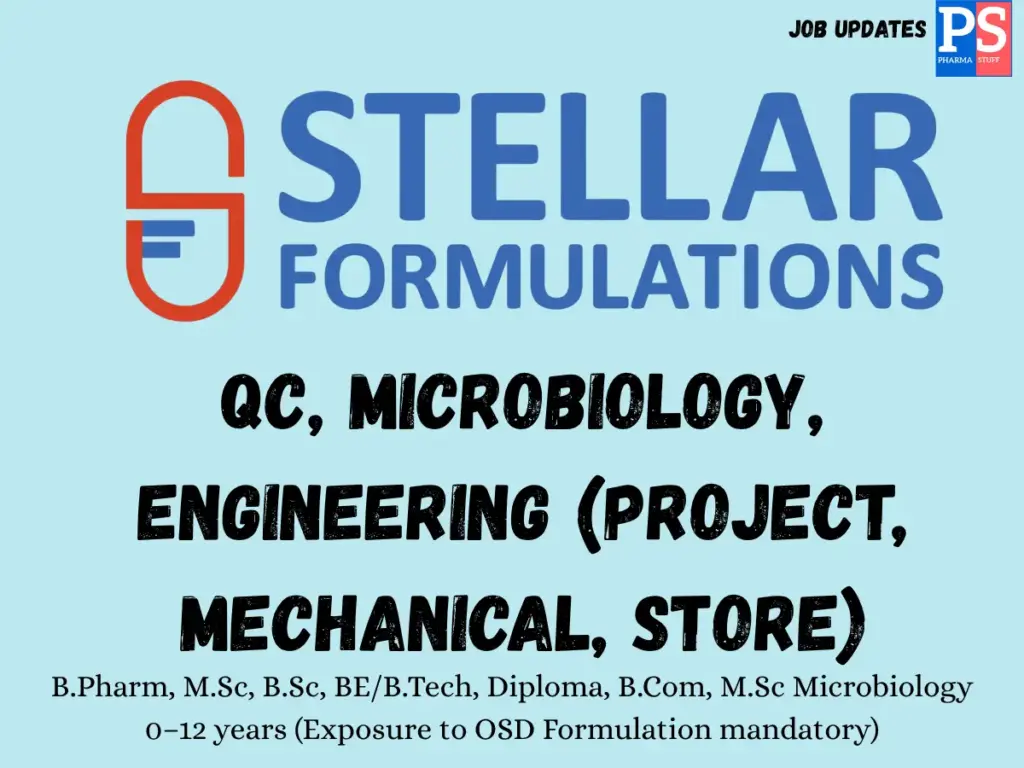 Stellar Formulations Walk-in QC, Microbiology & Engineering