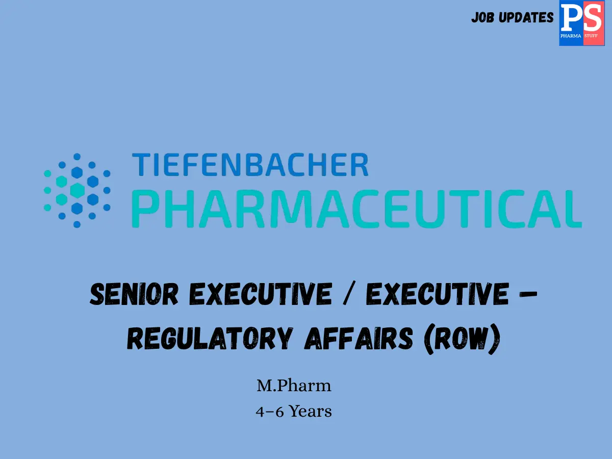 Tiefenbacher Labs Hiring Sr. Executive – Regulatory Affairs