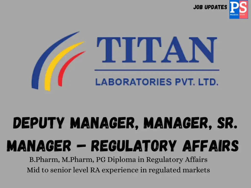 Titan Pharma Hiring Regulatory Affairs Manager