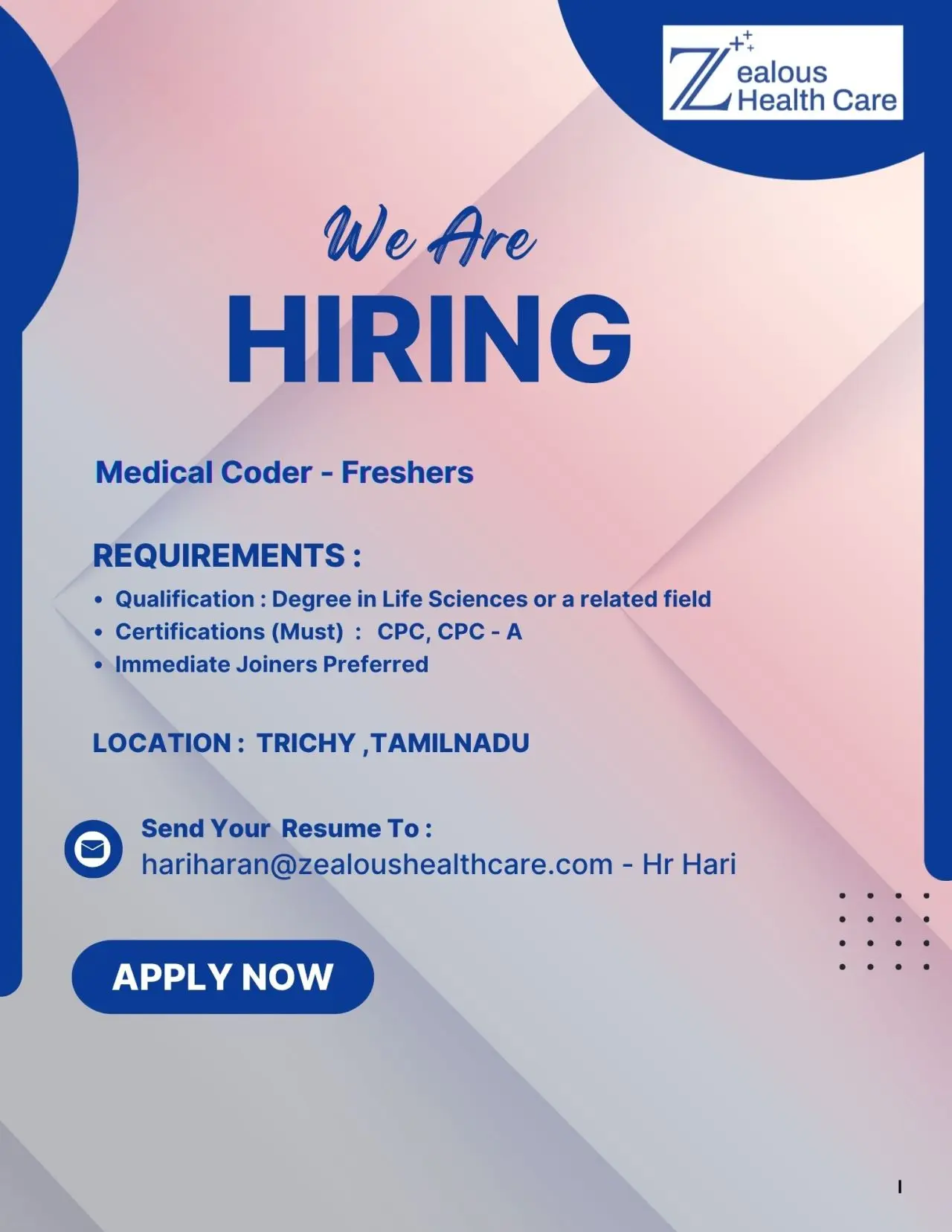 Zealous Health Care Hiring Medical Coder 3 Zealous Health Care Hiring Medical Coder
