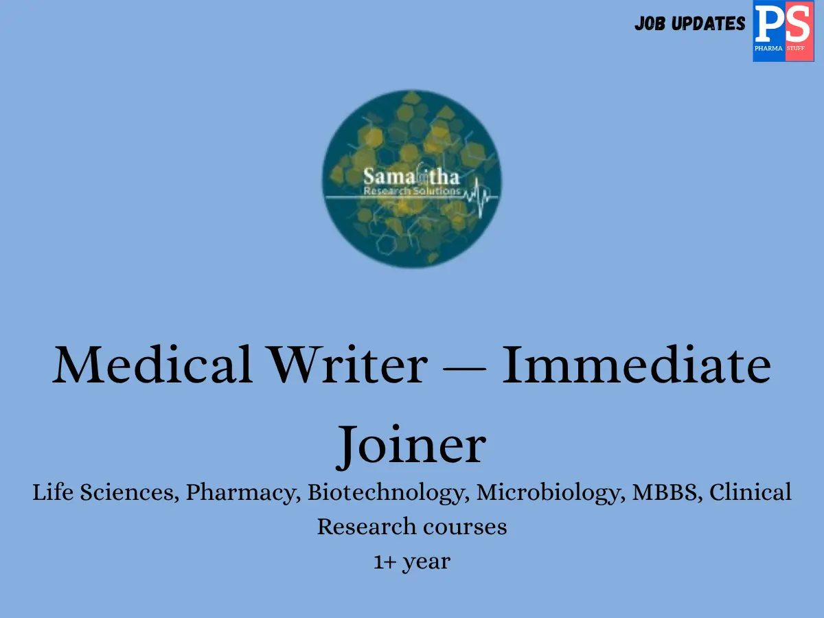 samahitha Hiring Medical Writer