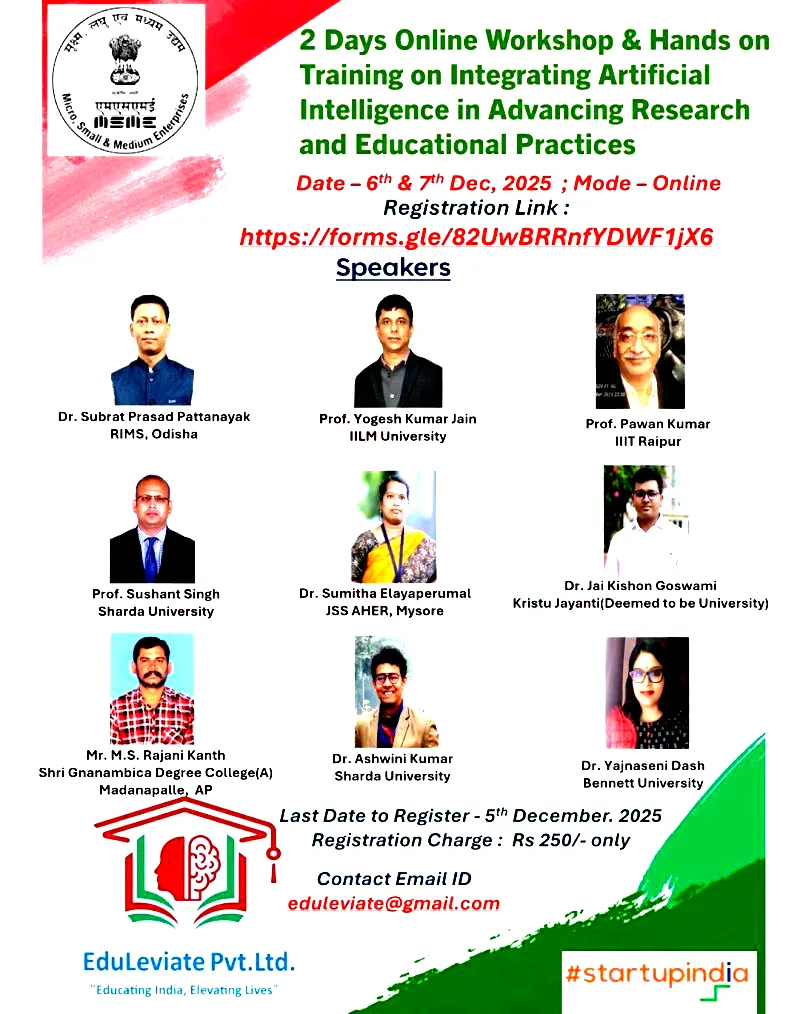 2-Day Online Workshop on Integrating Artificial Intelligence in Research and Educational Practices