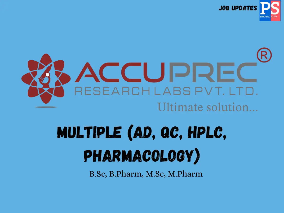 Accuprec Research Hiring M.Sc M.Pharm
