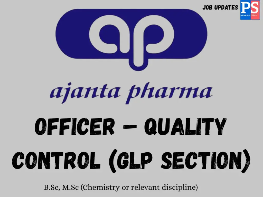 Ajanta Pharma Hiring Quality Control Officer