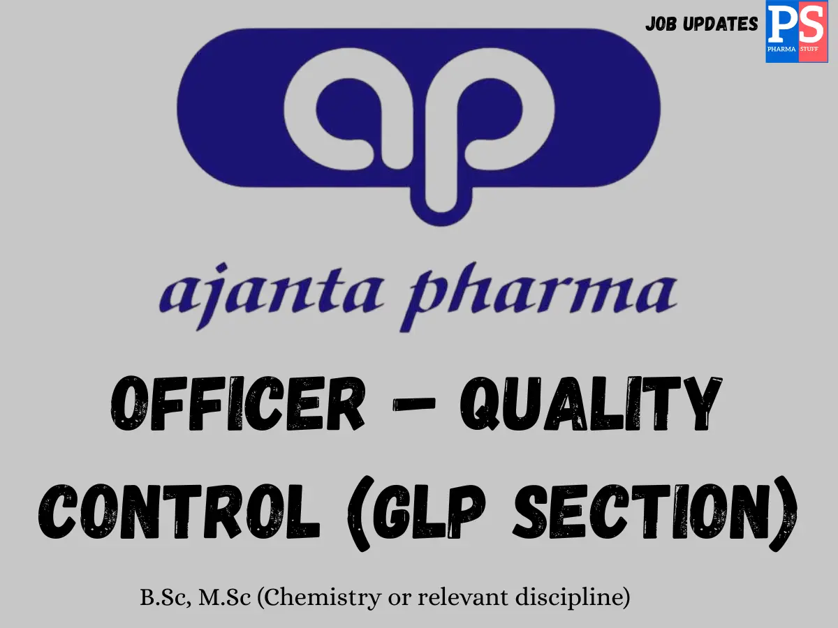 Ajanta Pharma Hiring Quality Control Officer