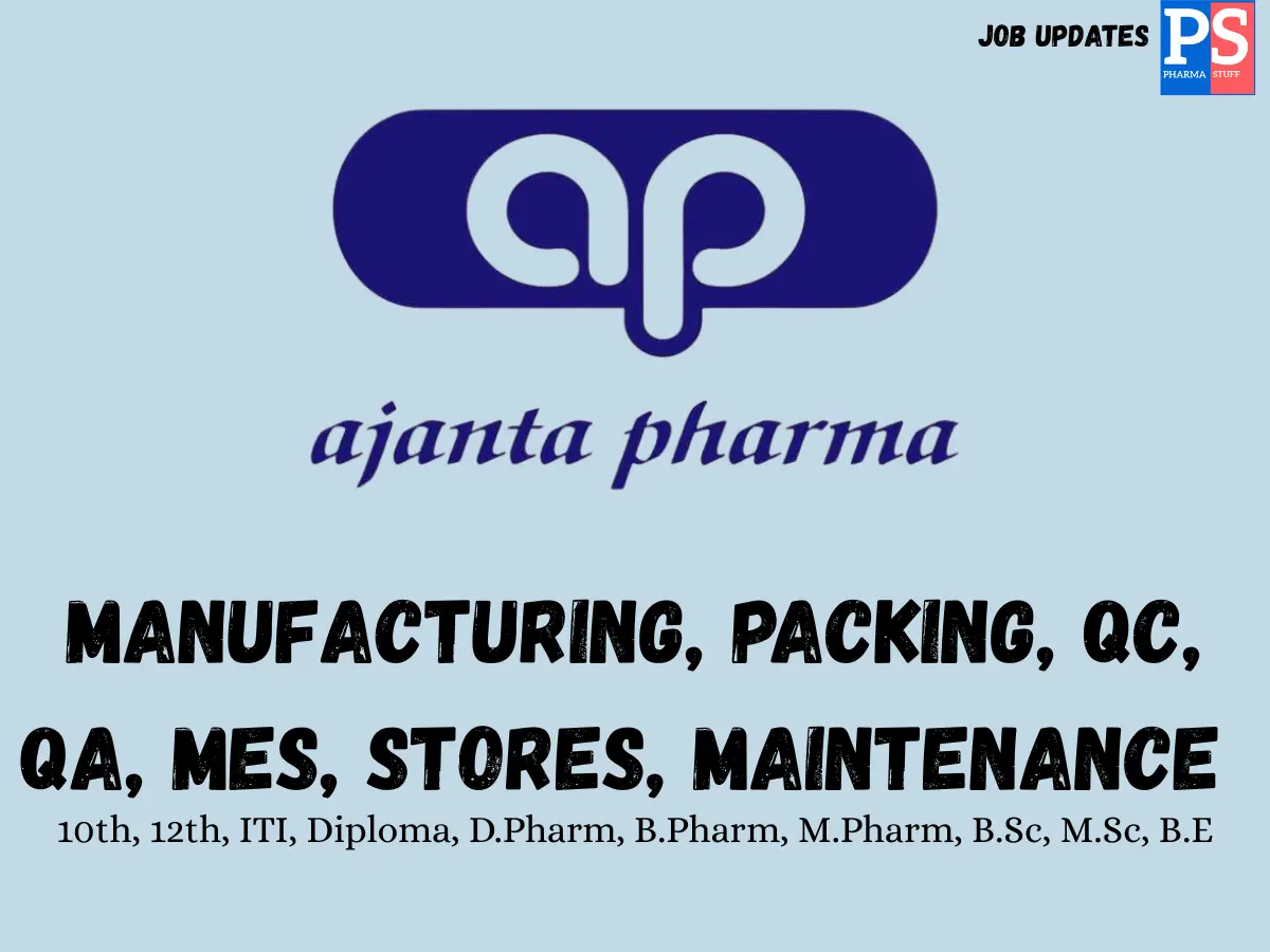 Ajanta Walk in Manufacturing QC QA Stores Maintenance