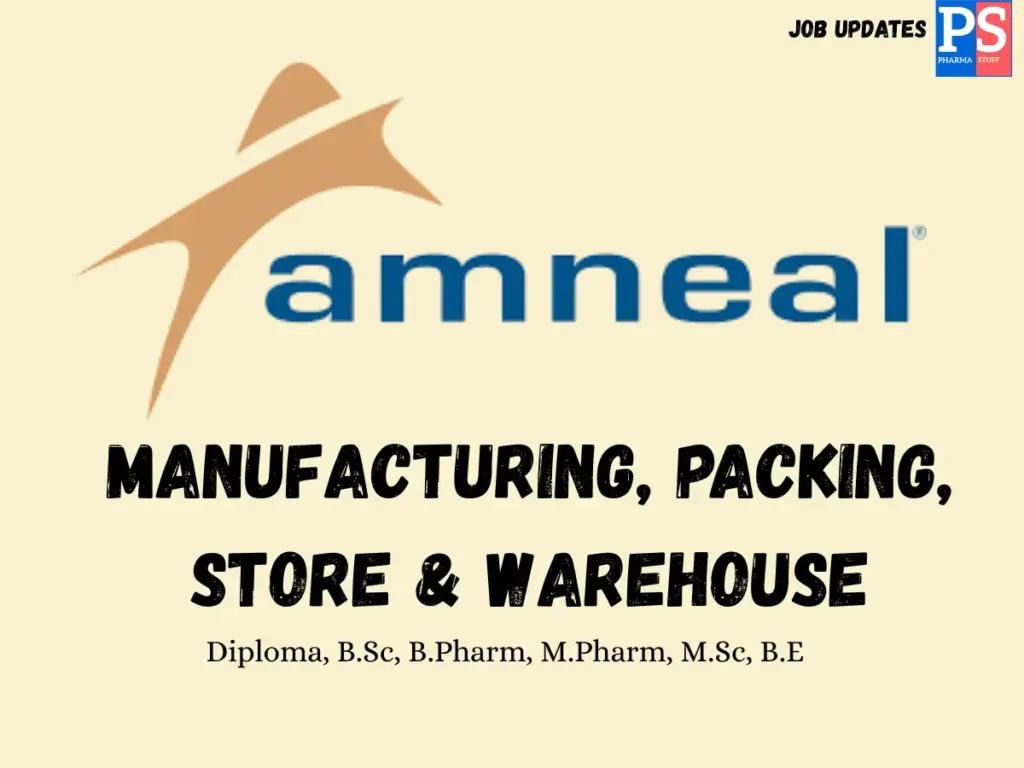 Amneal walk-in Injectable Manufacturing, Packing, Store & Warehouse