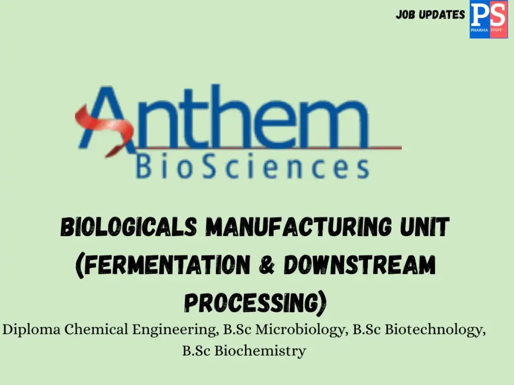 Anthem BioSciences Walk-in Biologicals Manufacturing